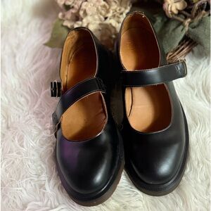 Doc Dr Martens Indica Mary Jane Black Leather EUC 10 42